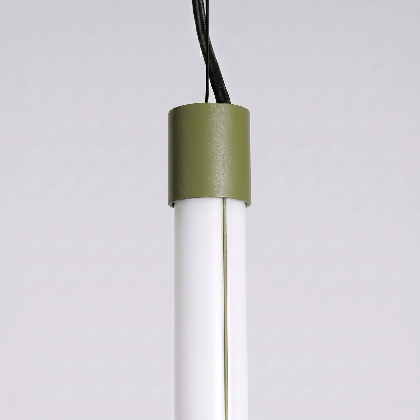Pendant LED lamp 18.2W – linear, olive green, DALI