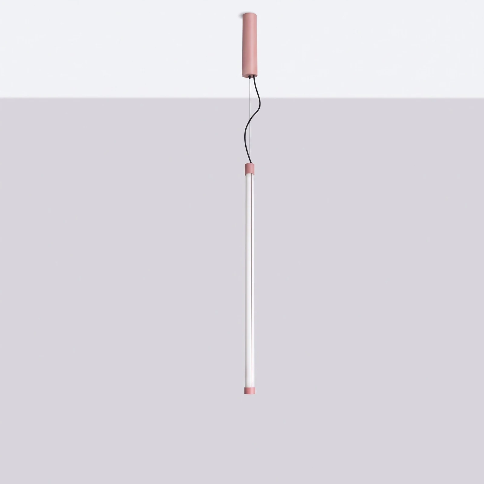 Pakabinamas šviestuvas 200 cm – linijinis, rožinis, DALI pritemdymas