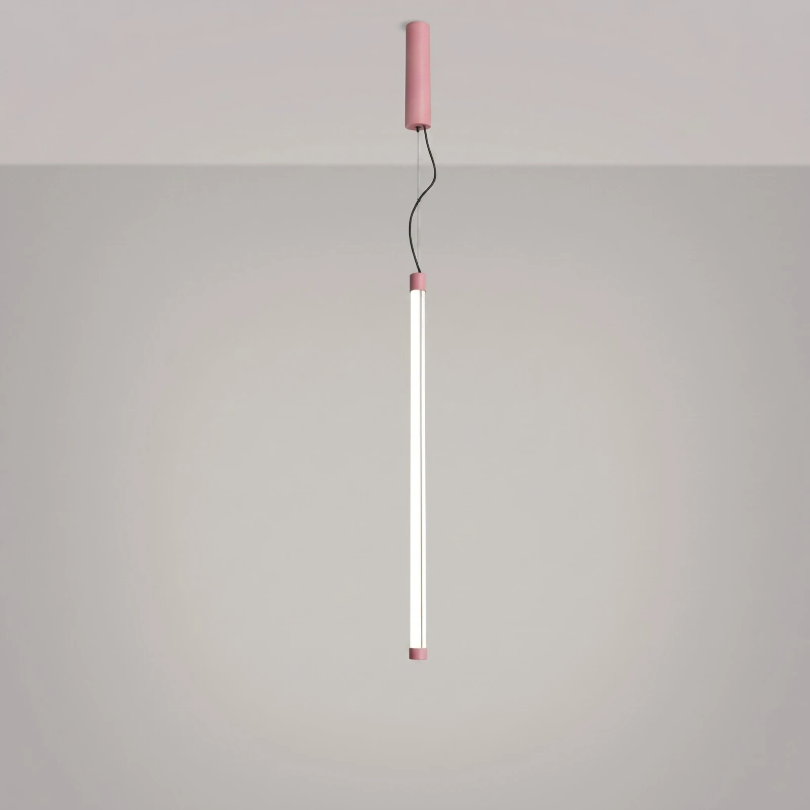 Pakabinamas šviestuvas 200 cm – linijinis, rožinis, CRI98