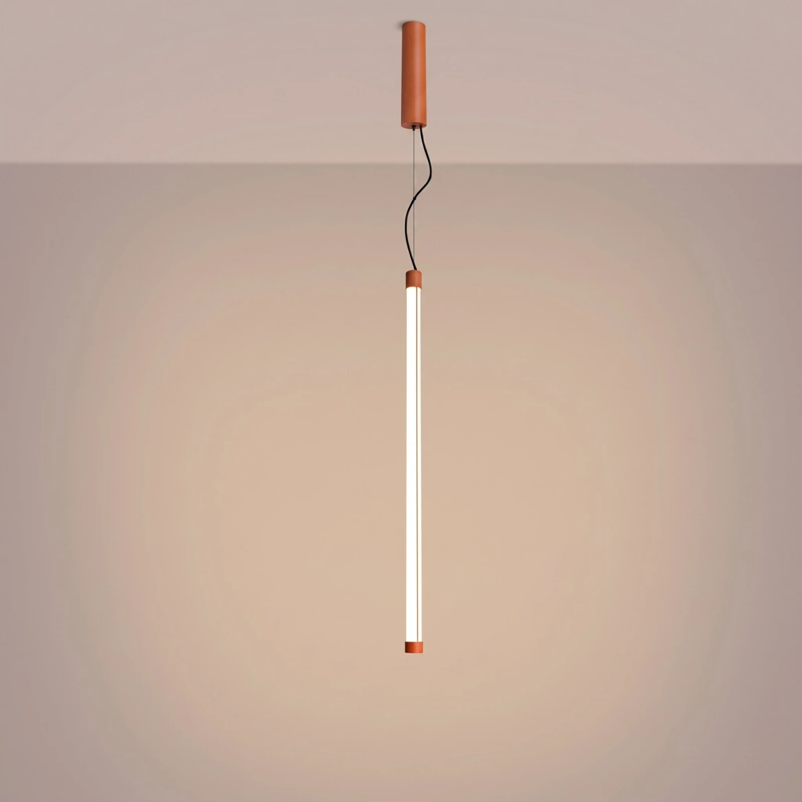 Pendant lamp 18.2W – linear, red ochre, DALI dimmable