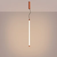 Pendant lamp 18.2W – linear, red ochre, DALI dimmable - Image 1