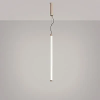 Pakabinamas šviestuvas 200 cm – linijinis, pilkai ruda, DALI pritemdymas - Nuotrauka 1