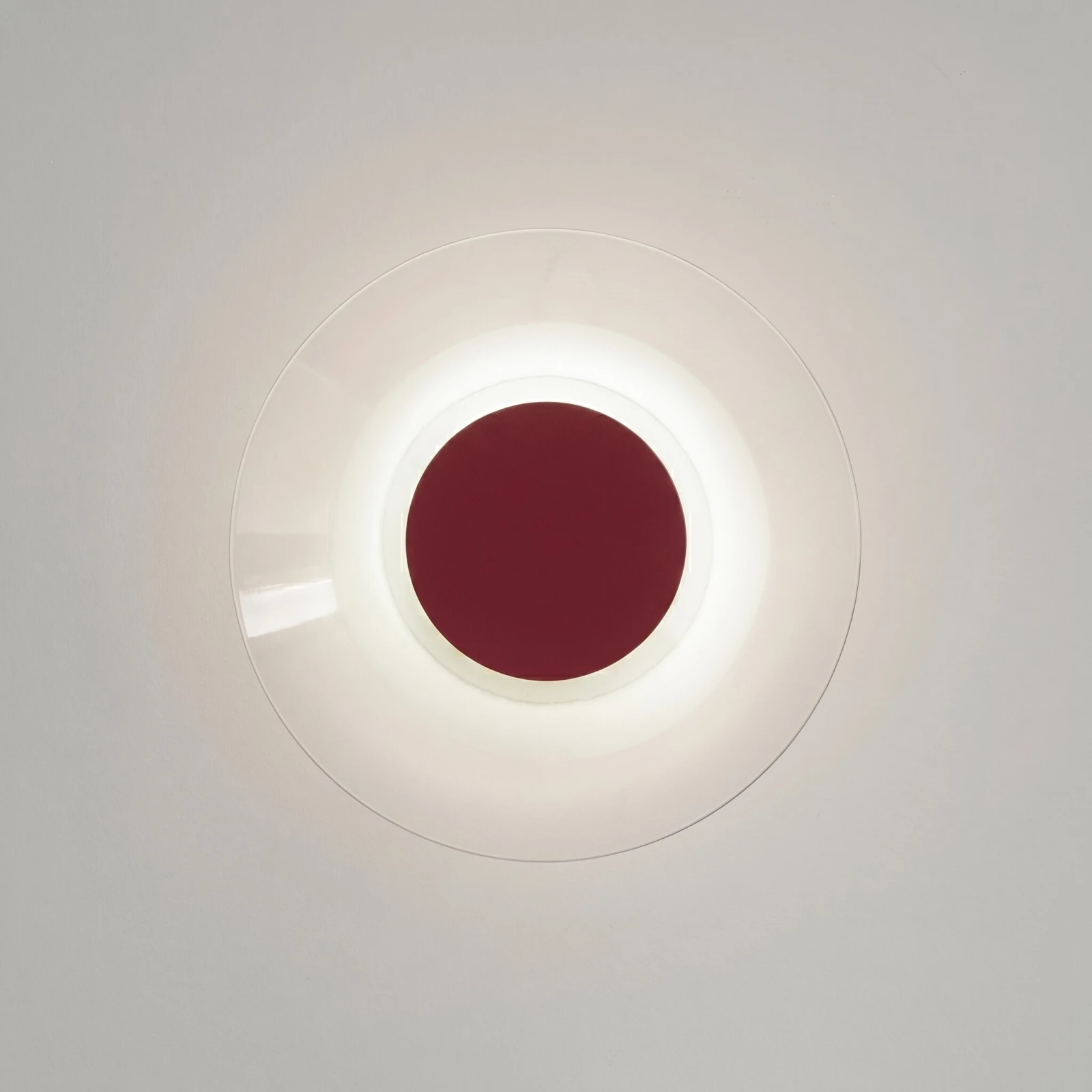 Sieninis šviestuvas 28 cm – apvalus, bordo, LED 4000K