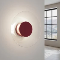 Sieninis šviestuvas 28 cm – apvalus, bordo, LED 4000K - Nuotrauka 1