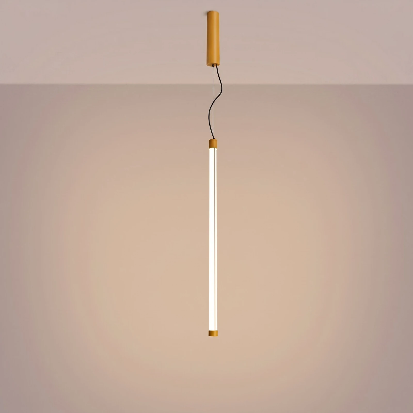 Pendant lamp 200 cm – linear, yellow, DALI dimmable