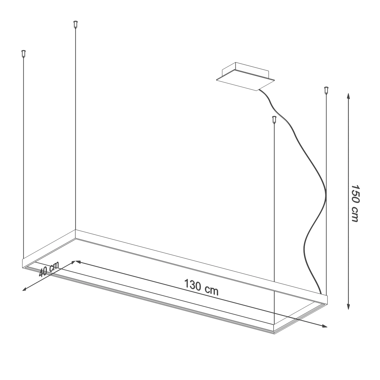 Pakabinamas LED šviestuvas 50W – linijinis, auksinis, CRI93