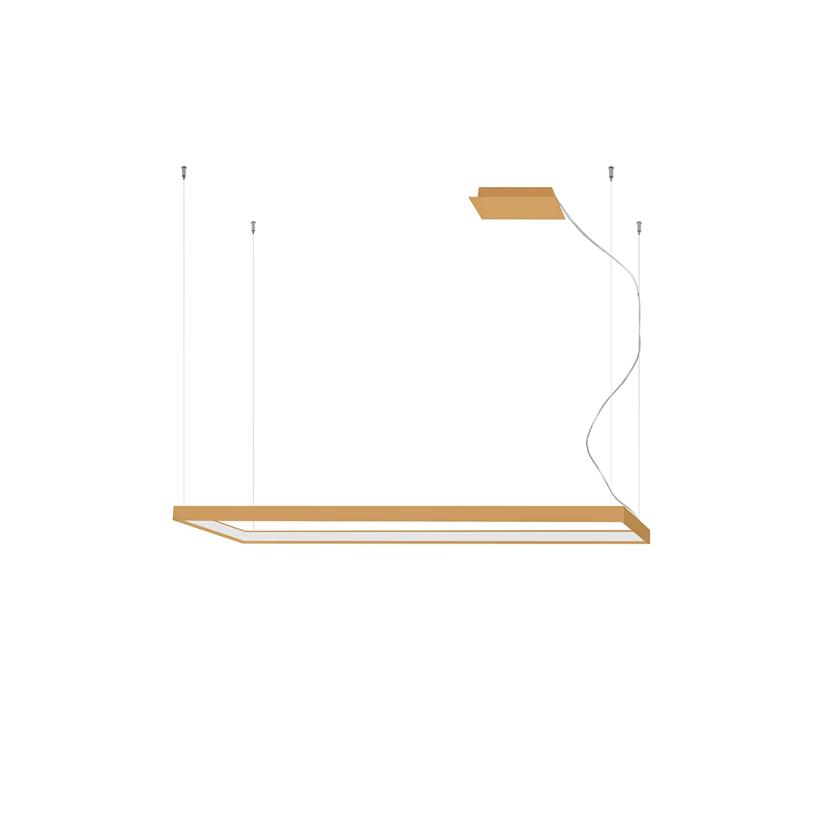 Pakabinamas LED šviestuvas 50W – linijinis, auksinis, CRI93