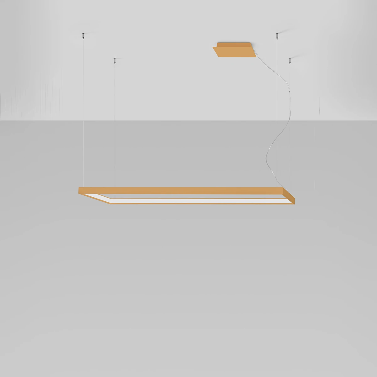 Pakabinamas šviestuvas 130 cm / 50W – linijinis, auksinis, CRI98