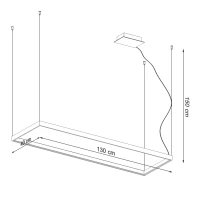 Pendant LED light 130 cm – linear, black, warm high-CRI light - Image 8