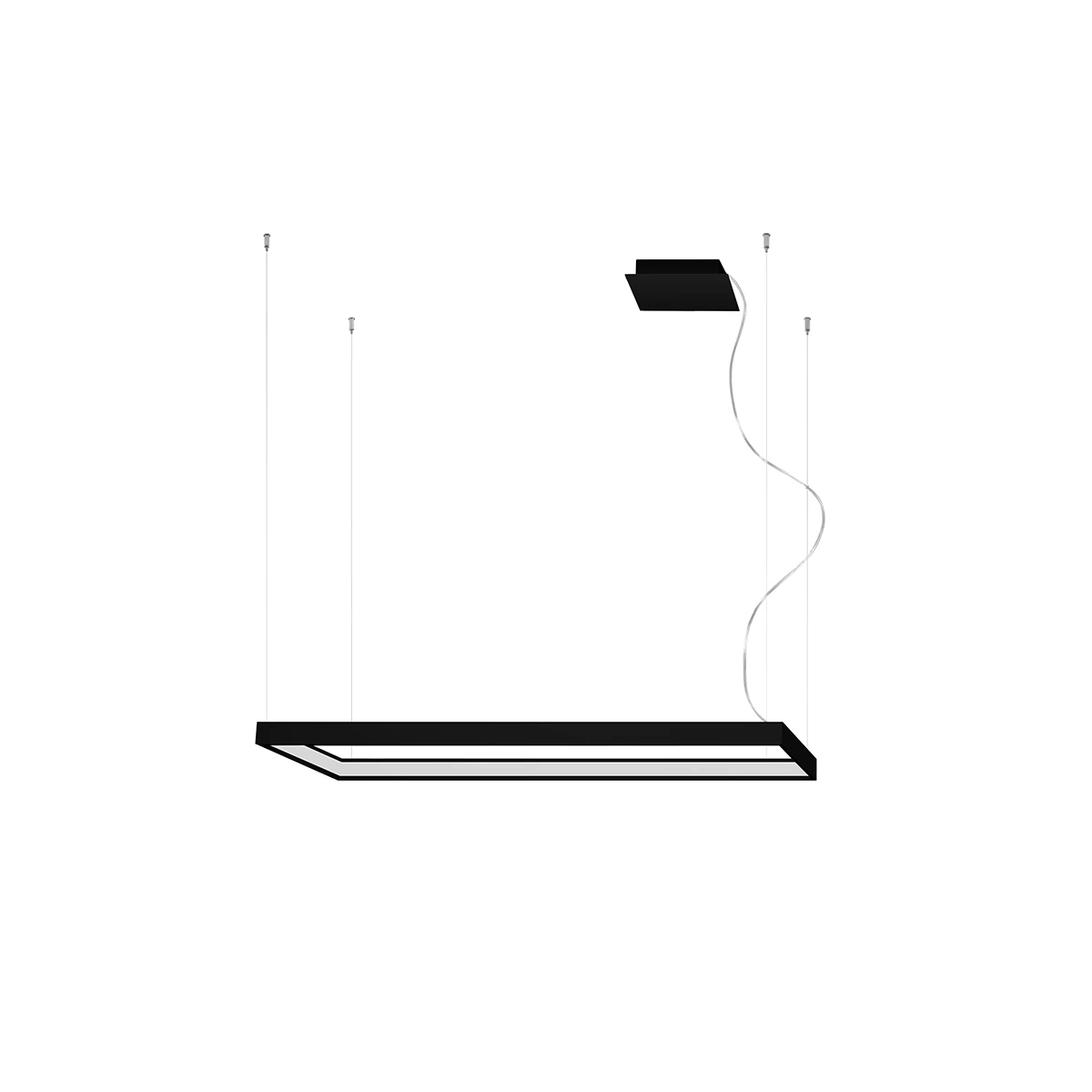 Pendant light 40W – rectangular, black, CRI98