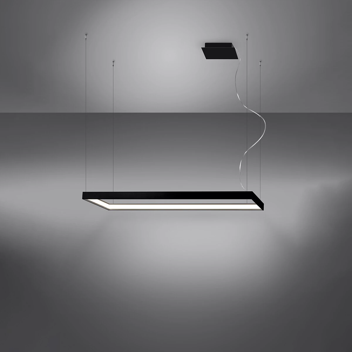 Pendant light 40W – rectangular, black, CRI98